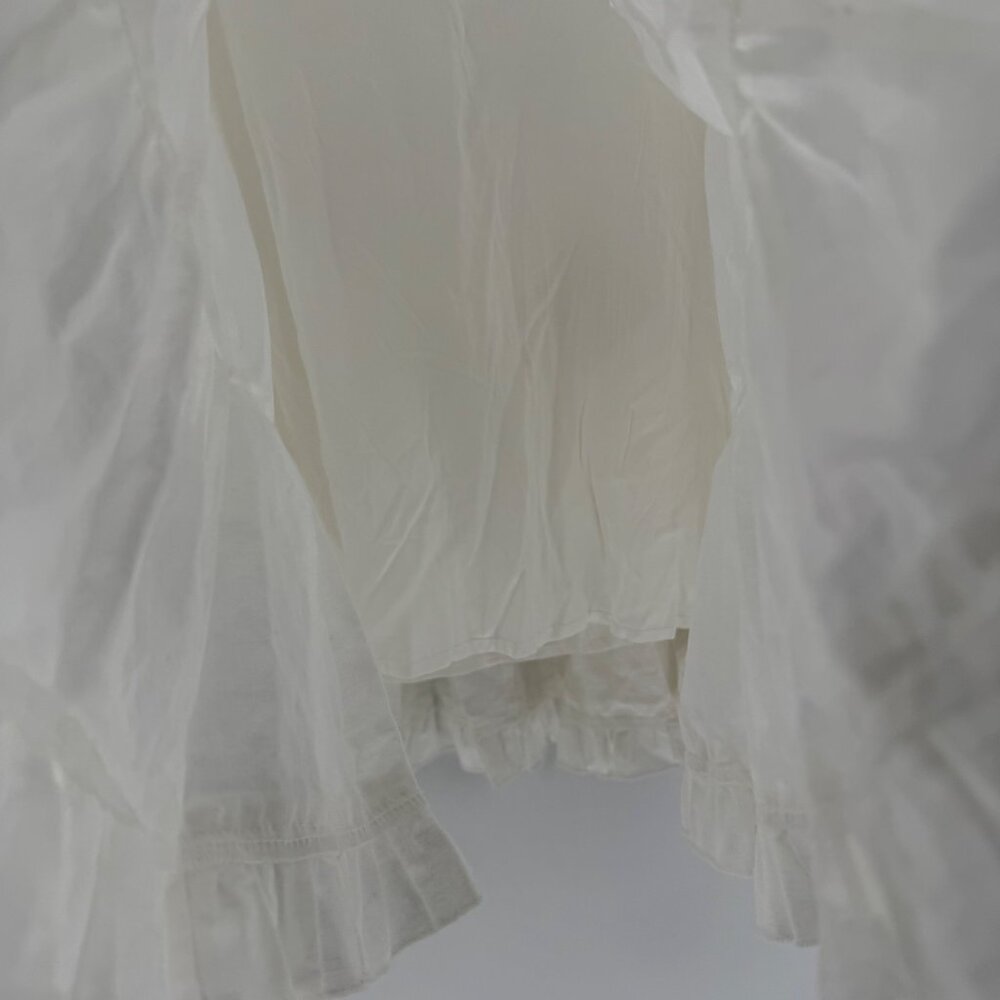 Cousin The Label White Tiered Linen & Viscose Sleeveless Dress With Adjustable S - Picture 12 of 13